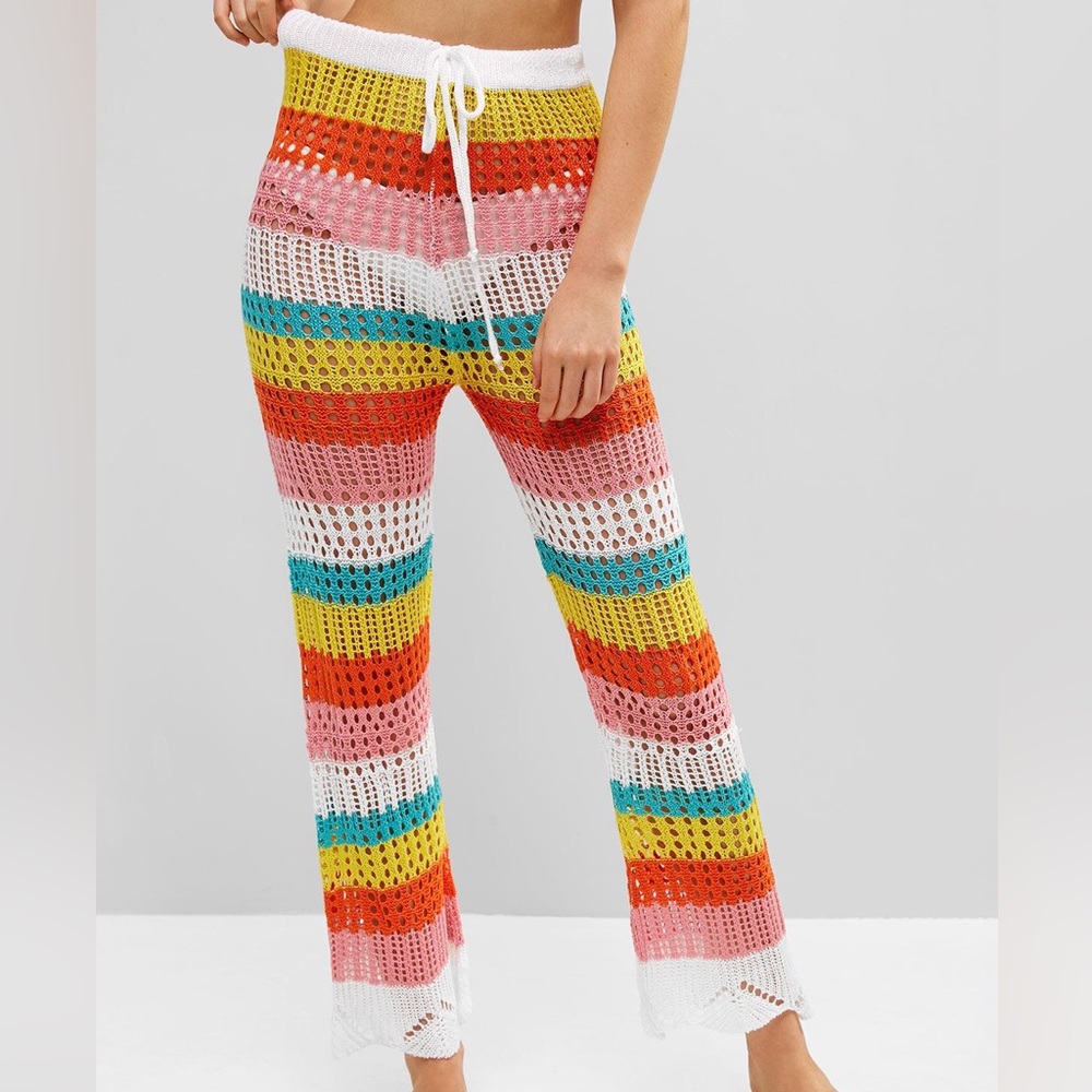 Zaful Color Block Crochet Pants